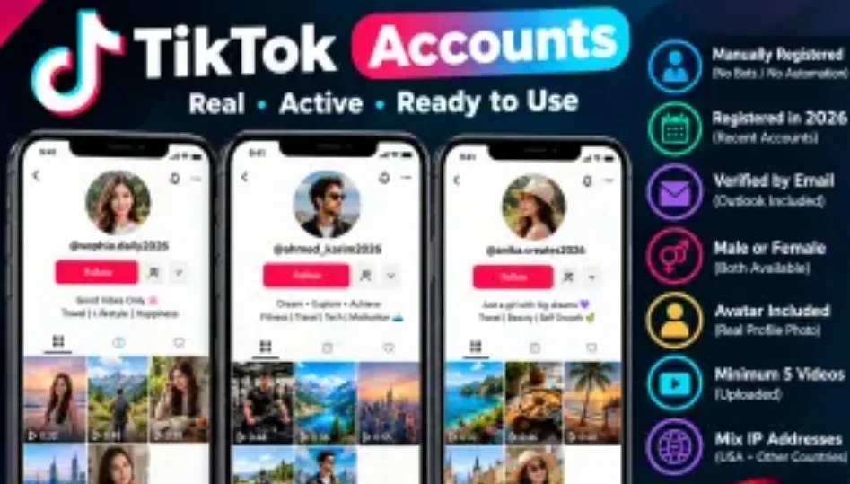 ✅ HQ  Tiktok With 5 post ✅Mix IP ✅