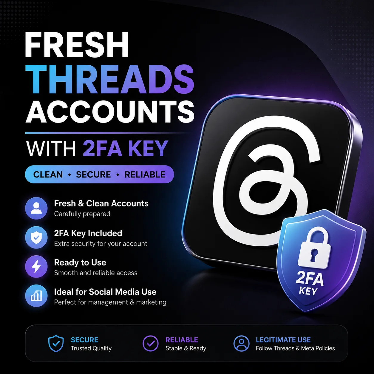 Fresh Threads Accounts With 2FA Key