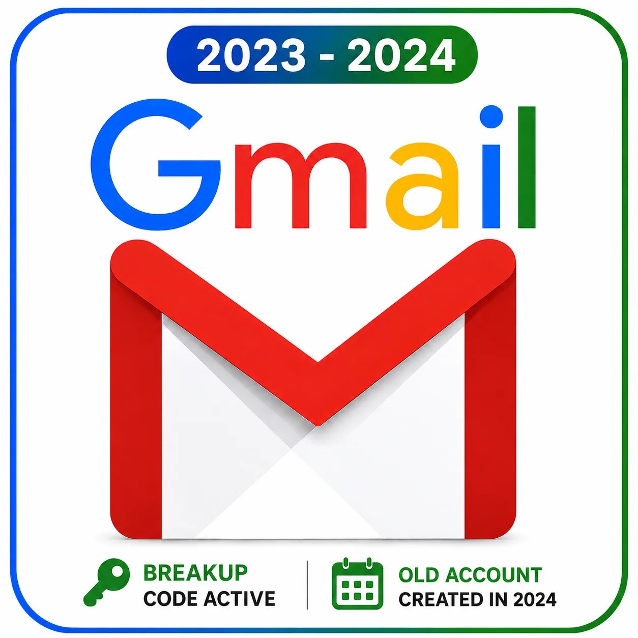 2023/2024 year old gmail account backup codes active