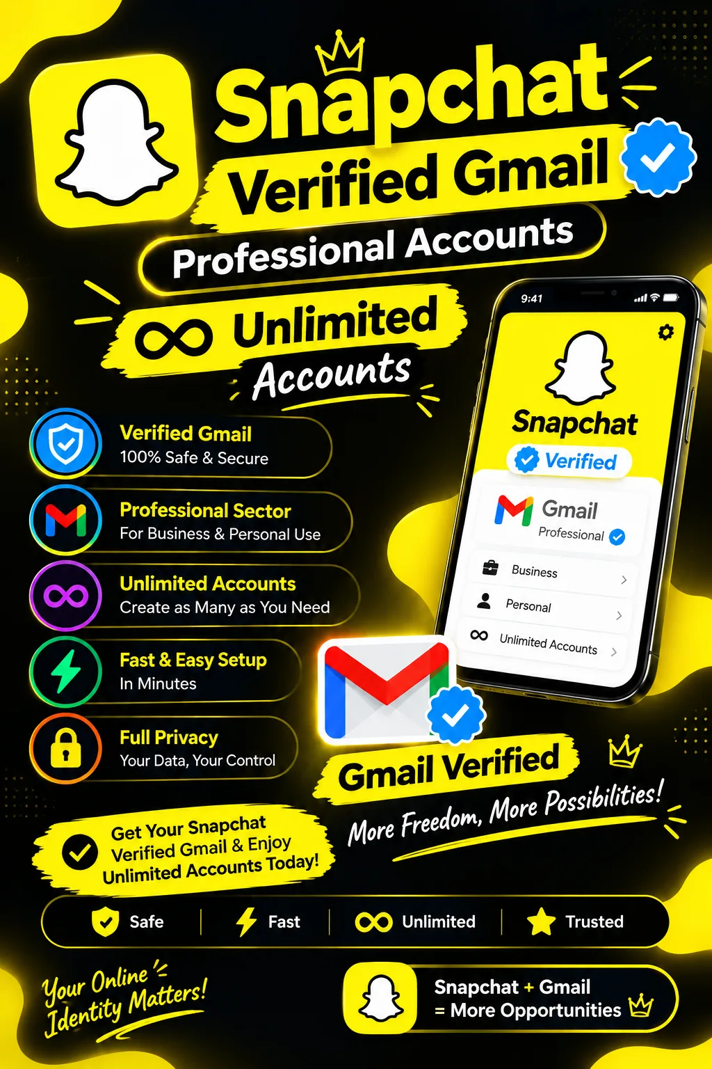 Snapchat & Gmail Professional Account Services | Account Setup & Security